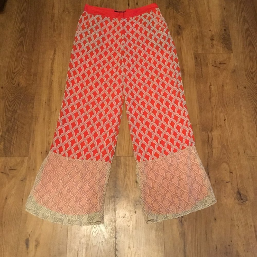 Sheer Wide Leg Comfy Dress Pants Casual Bottoms Summer Pants Ladies Medium